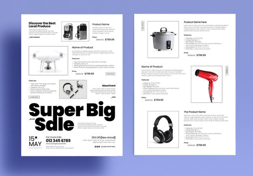 Product Sale Flyer Template Modern Promotional Catalog Poster Design