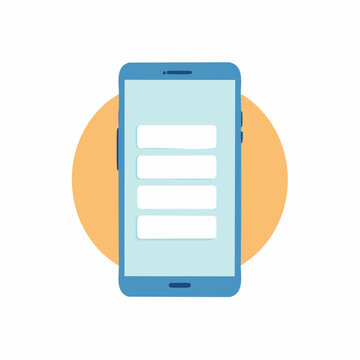 Smartphone with form fields on screen