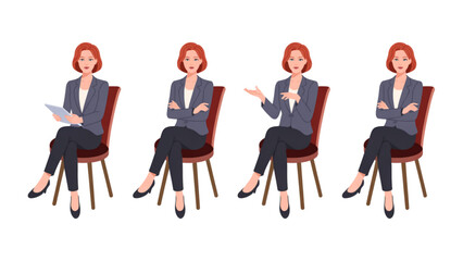 Fototapeta premium Businesswomen meeting in office chairs