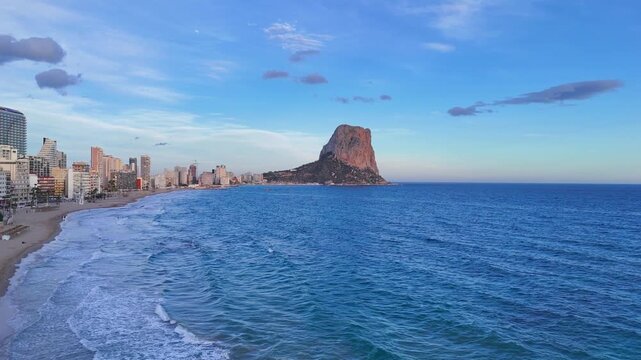 tourism seascape city urban coast drone beach blue summer horizon mountain skyline coastline beauty gradient travel architecture sea - Penyal Ifac, Calpe, Spain - 2025