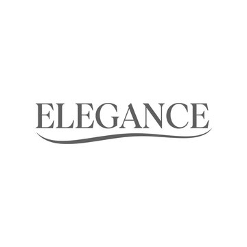 Elegance word with underline and subtle wave graphic, classic typography, sophisticated design