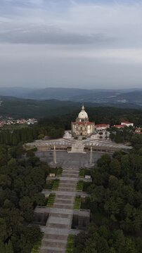 Aerial shot of Sameiro Sanctuary in Braga.