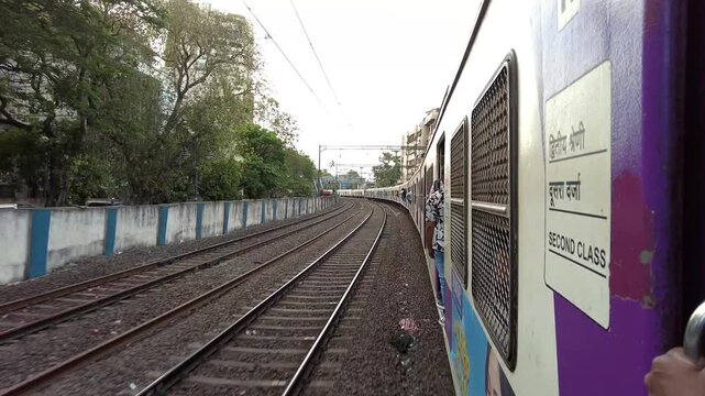 View of second class coach during train journey