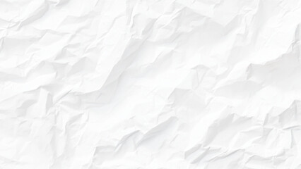 Obraz premium Crumpled white paper texture background with creases and folds