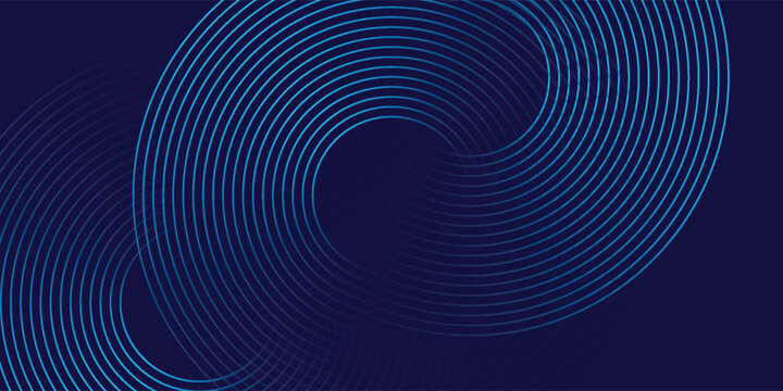 Blue abstract background with circular lines, futuristic technology template. Suitable for advertisements, banners, posters and so on.