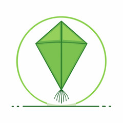 Obraz premium Green Kite Icon