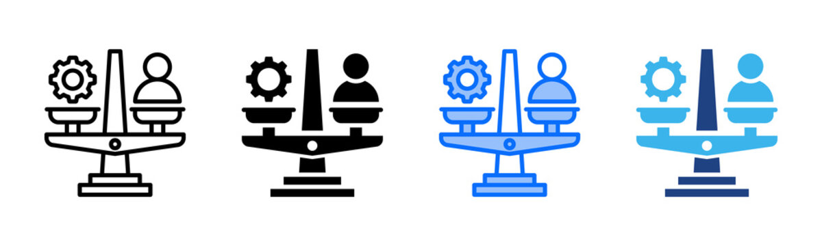 Resource Balance icon set multiple style collection