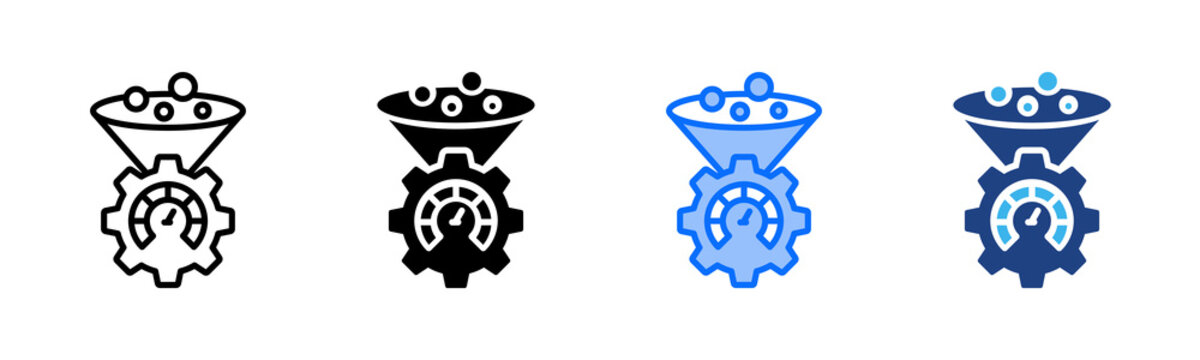 Throughput Control icon set multiple style collection