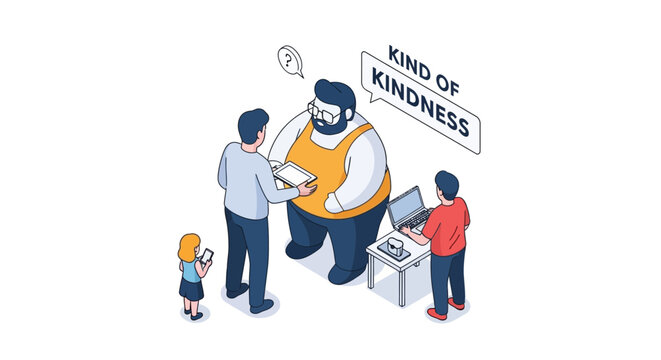 Kindness in Action - People Interacting, Sharing Ideas, and Offering Support.