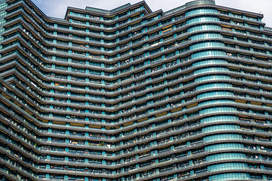 Hangzhou, China - October 02 2025 Regent International Center, a massive residential mega-structure an estimated 15,000 to 30,000 residents