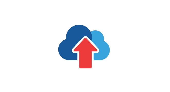 Cloud storage upload icon graphic.