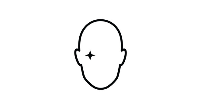 Simple line drawing of a human head.