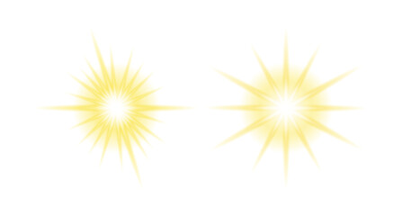 Fototapeta premium Golden starlight effect with shining glow on transparent background. Radiant light rays, magical galaxy overlays, design elements for events and decoration