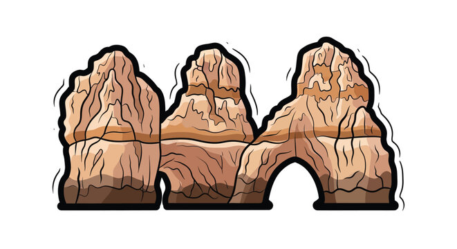 Rock Formations in Desert Landscape.