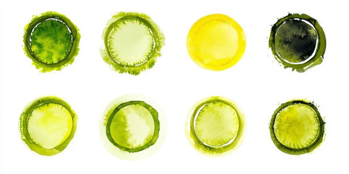 Transparent PNG of olive green ring designs.
