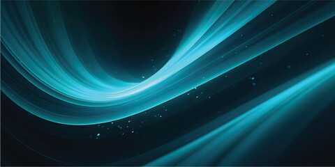 Dynamic abstract blue neon light trail line in motion. concept of futuristic speed and technology on dark background showing vibrant flow © SFahad