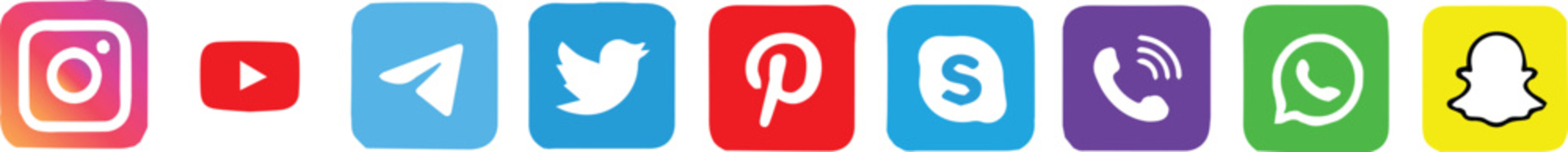 icons social media logos vector set for web mobile apps