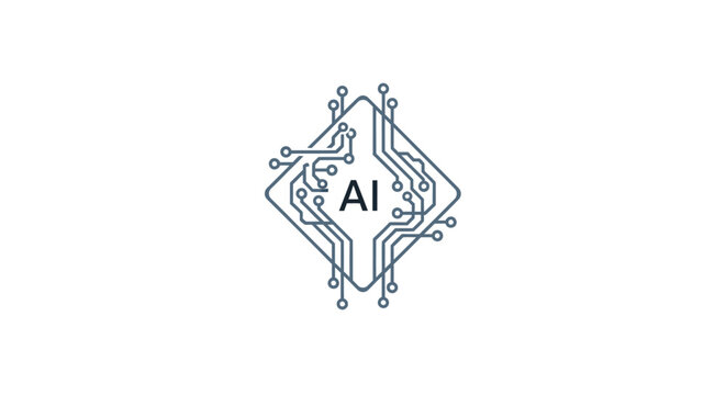 Artificial intelligence circuit board logo.