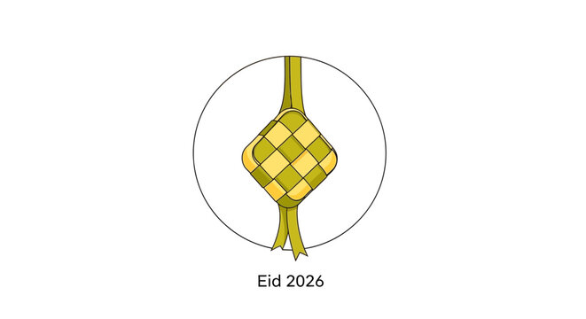Eid Mubarak ketupat icon illustration.