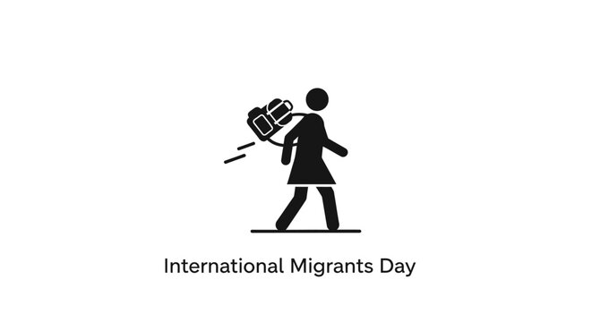 International Migrants Day awareness campaign logo.