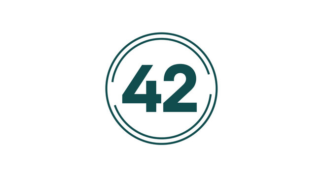 Number 42 in a circular design.
