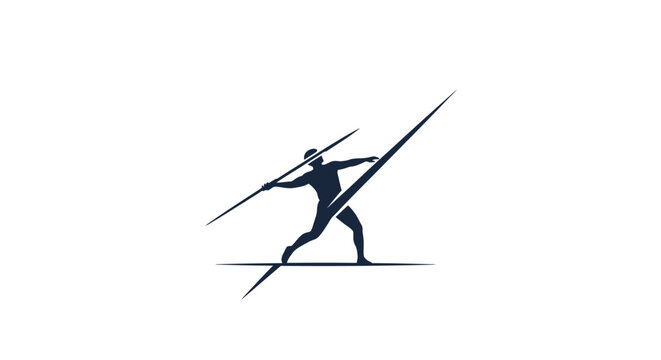 Athlete in motion throwing javelin.