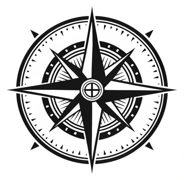 compass on a white background