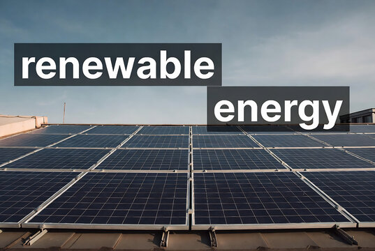 Solar panels on a rooftop, representing renewable energy.