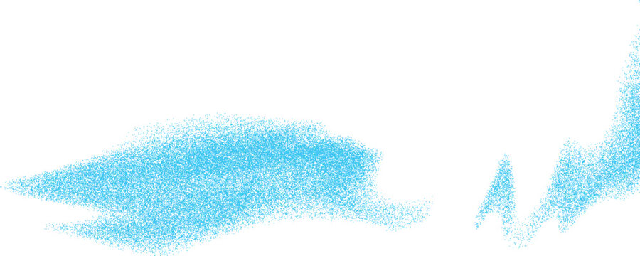Abstract cyan spray paint stroke and grainy airbrush texture vector illustration