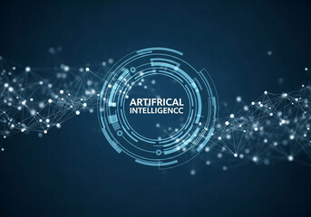 Obraz premium artificial intelligence technology concept with digital network background