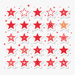Obraz premium Collection of Red Stars with Different Designs