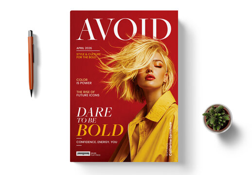 Bold Fashion Magazine Cover Template