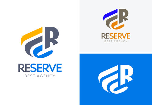 Letter R Monogram Logo Template Modern Corporate Agency Brand Identity Design