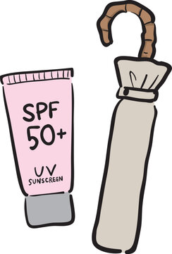 紫外線対策アイテムセット（日傘・日焼け止め）