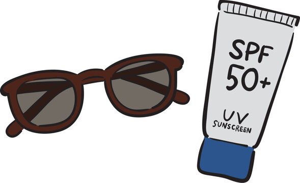 男性向け紫外線対策アイテムセット（サングラス・日焼け止め）