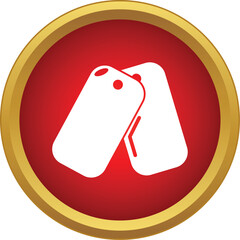 Obraz premium Two white dog tags representing identification and soldier service on a red background