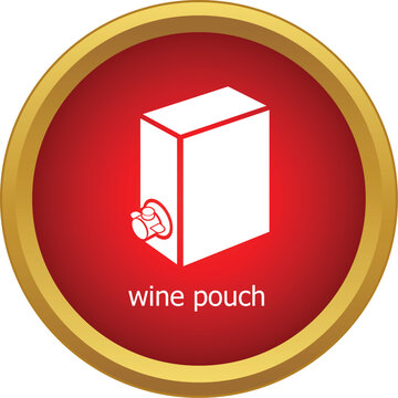 Wine box icon with dispenser showing bag in box wine packaging
