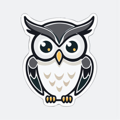Obraz premium Cute Cartoon Owl Sticker