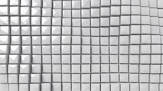 Abstract 3D Cubes Surface Wave Pattern Motion Background.