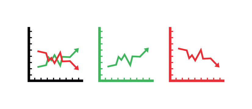 Market trend vector icon showing upward and downward arrows