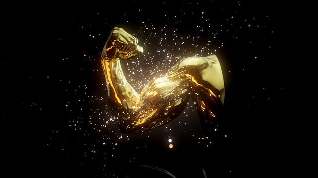 Conceptual 3D animation of contracting biceps motion design