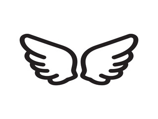 Fototapeta premium minimalist line art of angel wings for spiritual or religious themes vector illustration