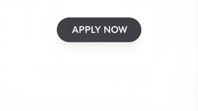 Dark gray apply now button on isolated white background for business or website use