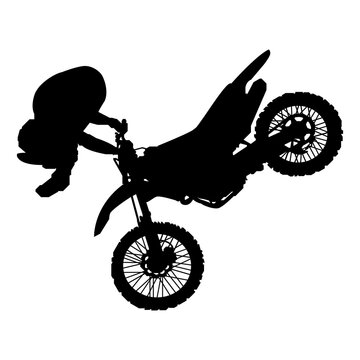 Freestyle Motocross FMX Rider Action Silhouette Extreme Sports Illustration