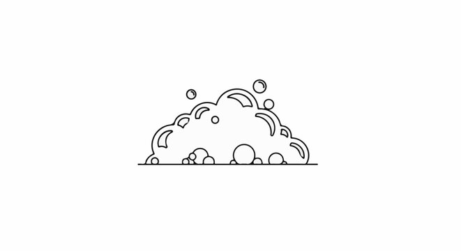 Simple line art illustration of a cloud of bubbles and suds