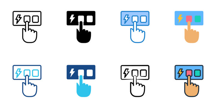 Control panel icons set multiple style collection. Editable stroke 
