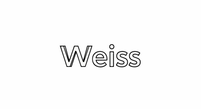 Stylized text spelling "Weiss" with a unique outline on white