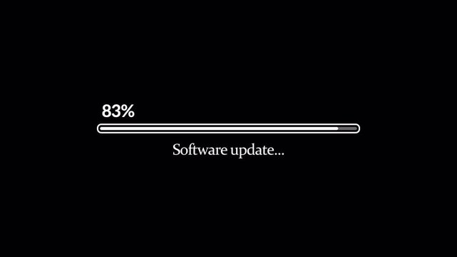 System software update or upgrade icon update download  sign processing concept uploading Installing Update  loading bar animation 4K animation with alpha channel on transparent background