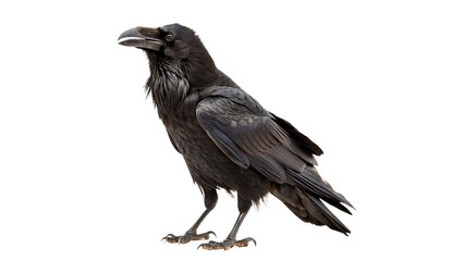 raven crow standing isolated on transparent background © Hanna