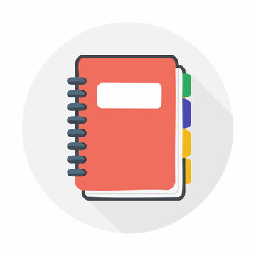 Spiral Notebook Icon with Tabs